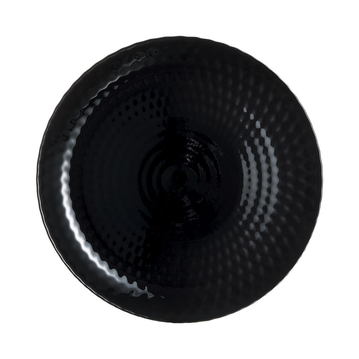 Flad Plade Luminarc Pampille Noir Sort Glas 25 cm (24 enheder)